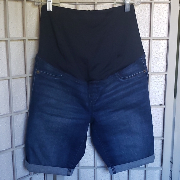 Isabel Maternity by Ingrid & Isabel Pants - Isabel maternity blue denim stretch bermuda shorts 4